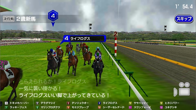 実際に流れるゲームのレース画面