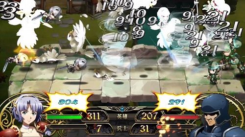ラングリッサーモバイルの戦闘画面