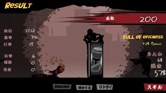 Revenge Of Stickman Warriorsのクリア画面