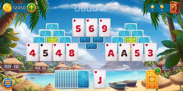 Solitaire Cruiseのカードゲーム画面