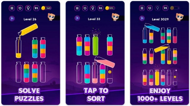 Get Color：Color Water Sortのゲームプレイ画像