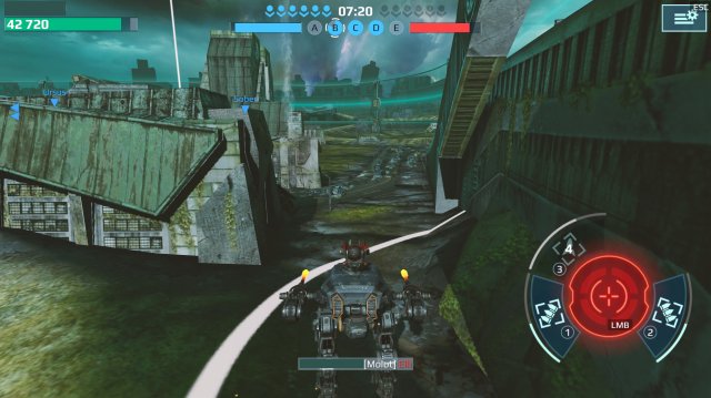 War Robotsの戦闘画面