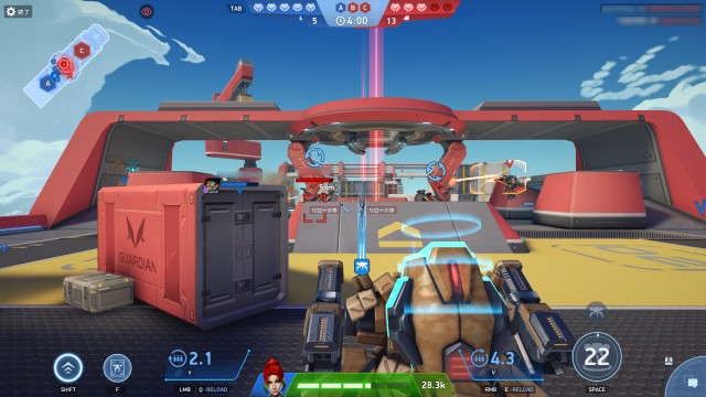 Mech Arenaの戦争バトル画面